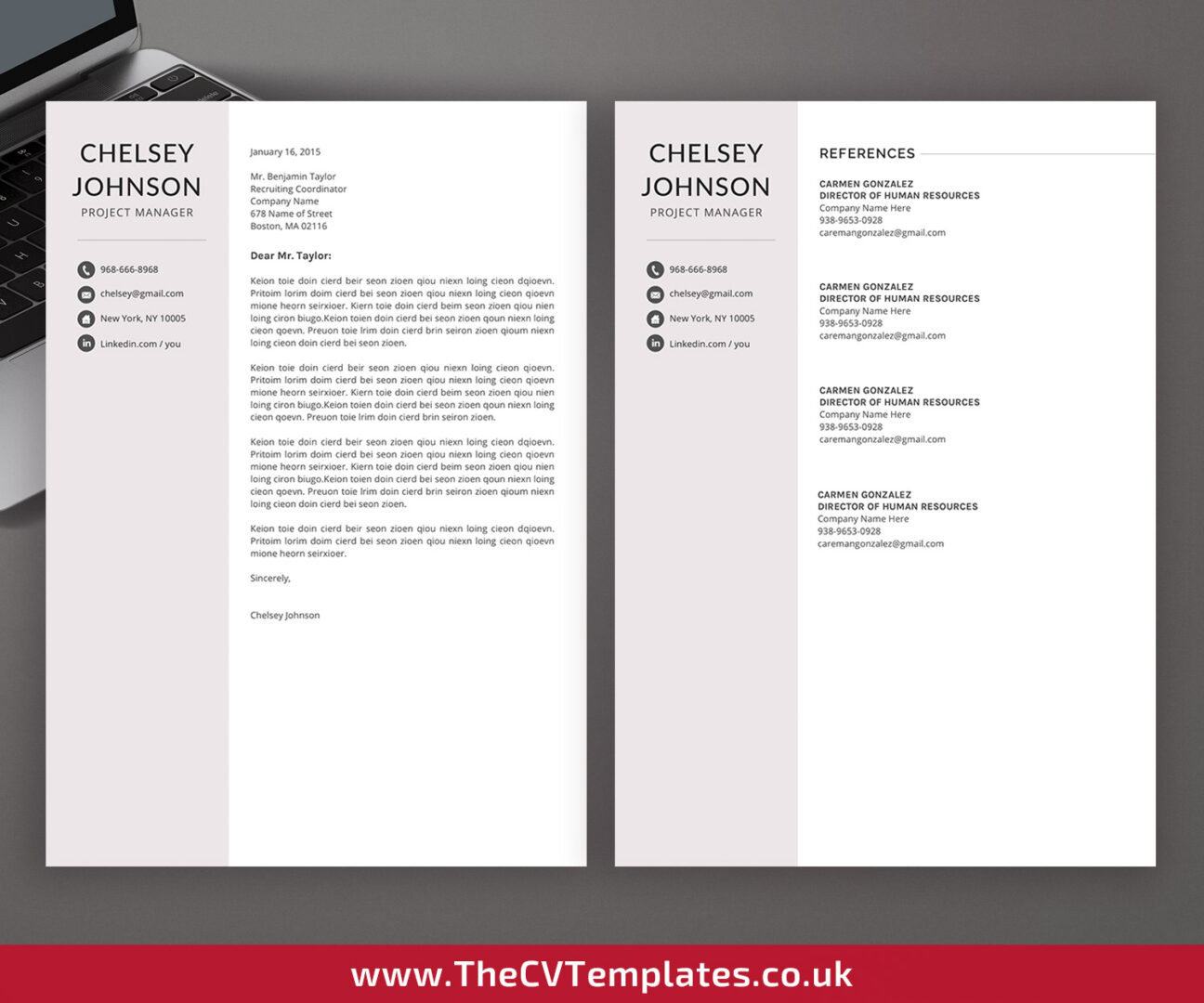 Modern CV Template for Microsoft Word, Cover Letter, References ...