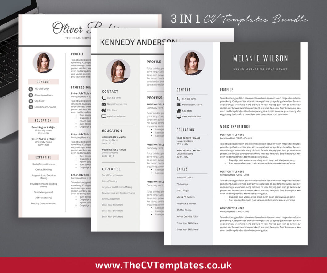 Modern CV Bundle for MS Word, Cover Letter, References, Curriculum ...