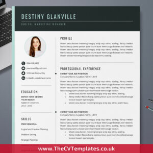 Professional resume template for MS Word with clean layout, perfect for job seekers