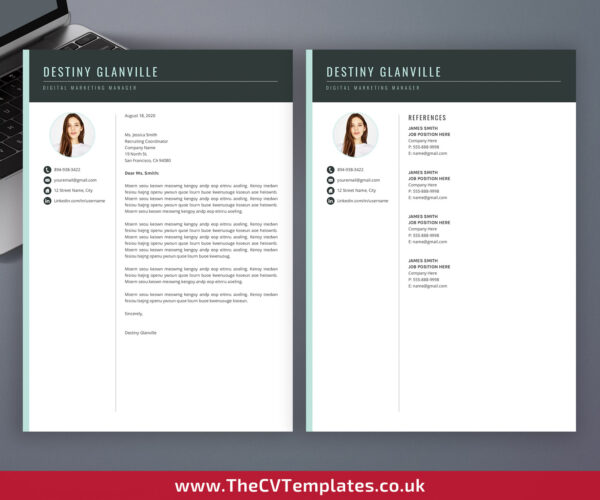 www.thecvtemplates.co.uk - resume template design, cv template design, resume template word, cv template word, professional resume template, modern resume template, simple resume template, creative resume template, student resume template, editable resume template, cover letter template, references template, 1 page cv template, 2 page cv template, 3 page cv template, instant download, Destiny cv template