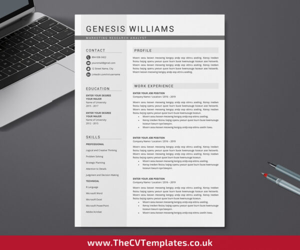 www.thecvtemplates.co.uk - resume template design, cv template design, resume template word, cv template word, professional resume template, modern resume template, simple resume template, creative resume template, student resume template, editable resume template, cover letter template, references template, 1 page cv template, 2 page cv template, 3 page cv template, instant download, Genesis cv template