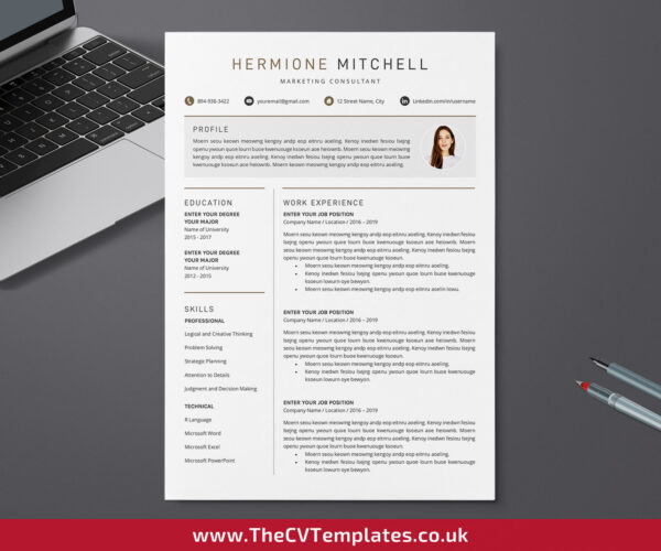 www.thecvtemplates.co.uk - resume template design, cv template design, resume template word, cv template word, professional resume template, modern resume template, simple resume template, creative resume template, student resume template, editable resume template, cover letter template, references template, 1 page cv template, 2 page cv template, 3 page cv template, instant download, Hermione cv template