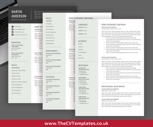 www.thecvtemplates.co.uk - resume template design, cv template design, resume template word, cv template word, professional resume template, modern resume template, simple resume template, creative resume template, student resume template, editable resume template, cover letter template, references template, 1 page cv template, 2 page cv template, 3 page cv template, instant download, Martin cv template
