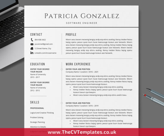 www.thecvtemplates.co.uk - resume template design, cv template design, resume template word, cv template word, professional resume template, modern resume template, simple resume template, creative resume template, student resume template, editable resume template, cover letter template, references template, 1 page cv template, 2 page cv template, 3 page cv template, instant download, Patricia cv template