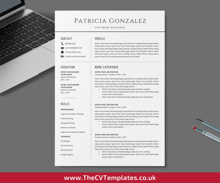 Student CV Template With Matching Cover Letter and References Template ...