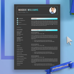 www.thecvtemplates.co.uk - resume template design, cv template design, resume template word, cv template word, black resume template, professional resume template, modern resume template, simple resume template, creative resume template, student resume template, editable resume template, cover letter template, references template, 1 page cv template, 2 page cv template, 3 page cv template, instant download, Maggie resume