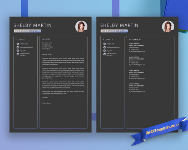 www.thecvtemplates.co.uk - resume template design, cv template design, resume template word, cv template word, black resume template, professional resume template, modern resume template, simple resume template, creative resume template, student resume template, editable resume template, cover letter template, references template, 1 page cv template, 2 page cv template, 3 page cv template, instant download, Shelby resume