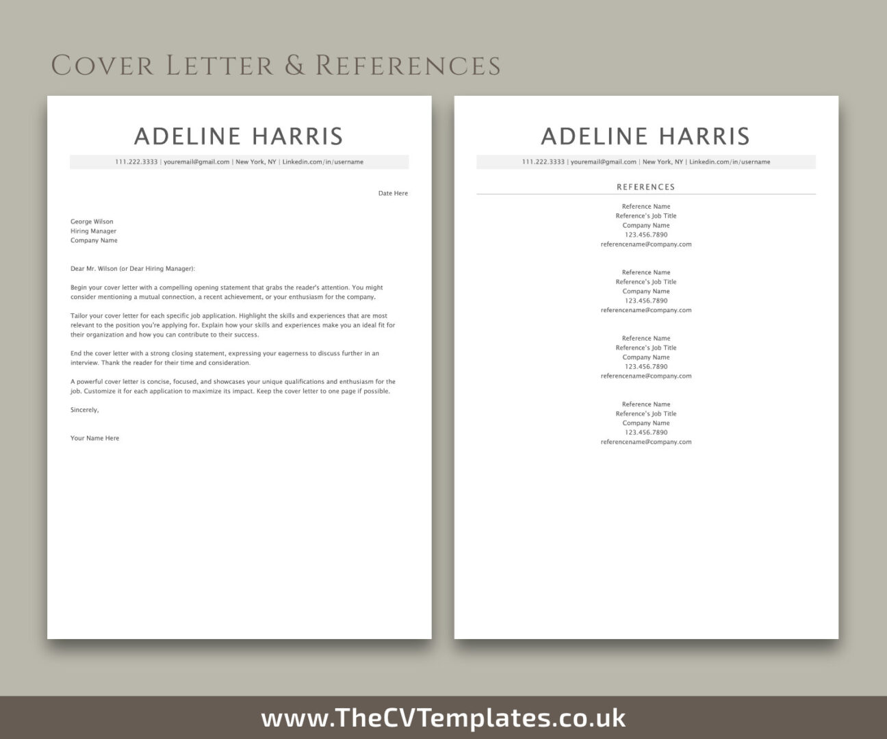 Clean ATS CV Template for MS Word, Simple ATS Resume Template Design ...