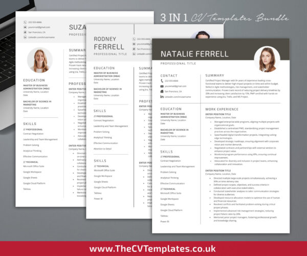 Professional resume template for MS Word with clean layout, perfect for job seekers