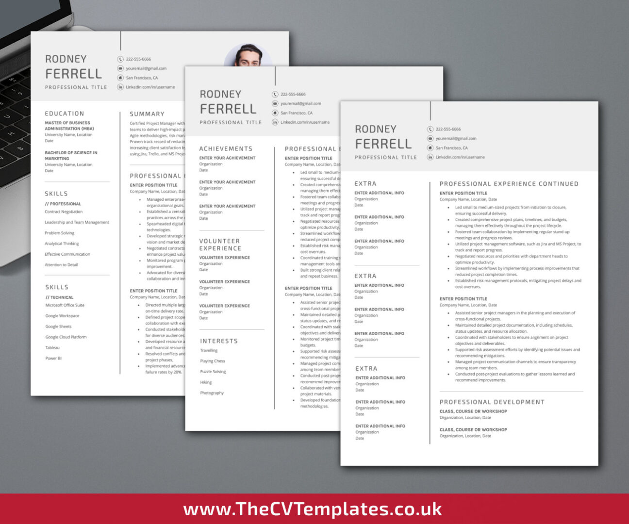 Clean CV Template for MS Word, Simple CV Template, Professional CV ...