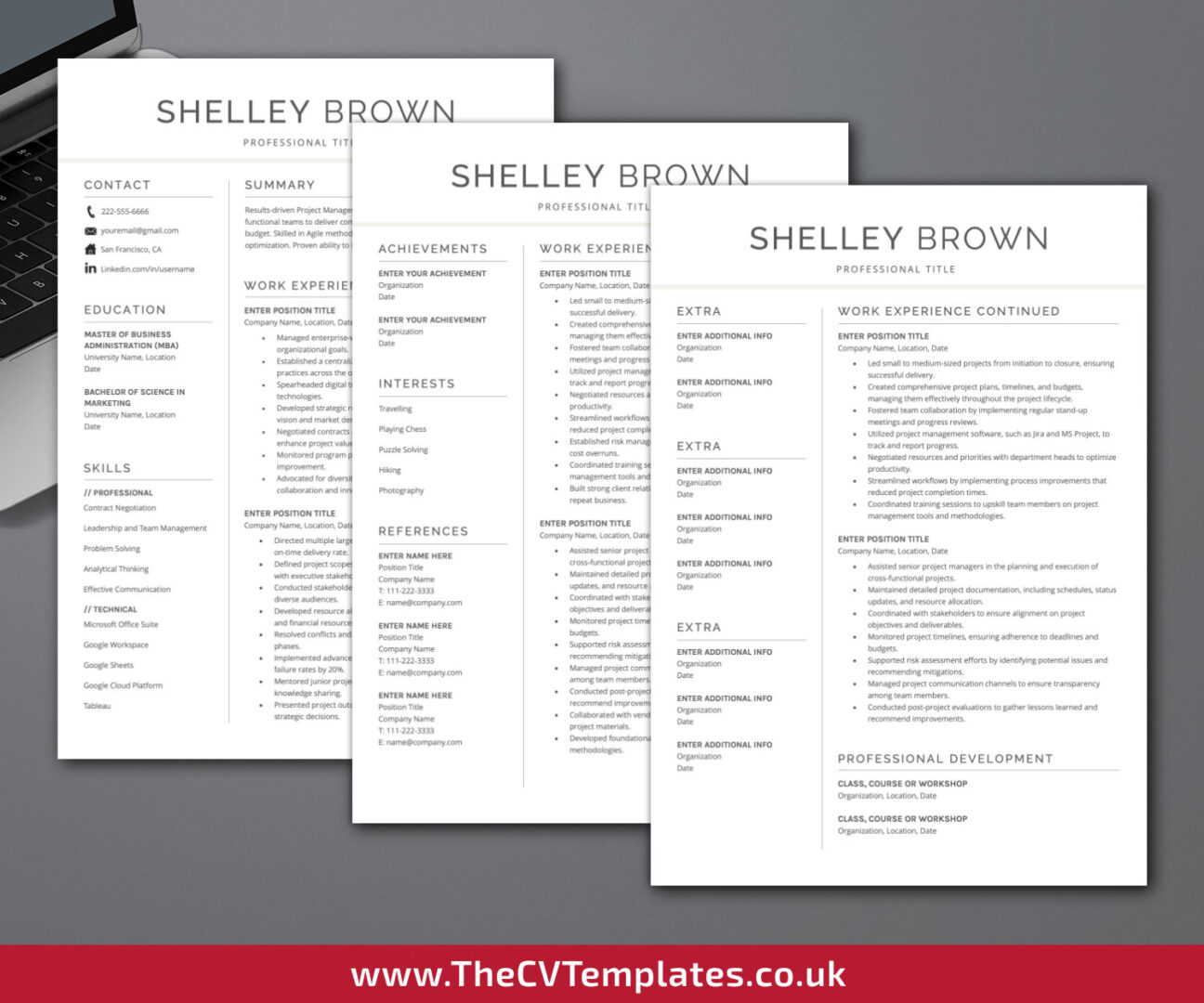 Simple CV Template for MS Word, Professional CV Template, Modern CV ...
