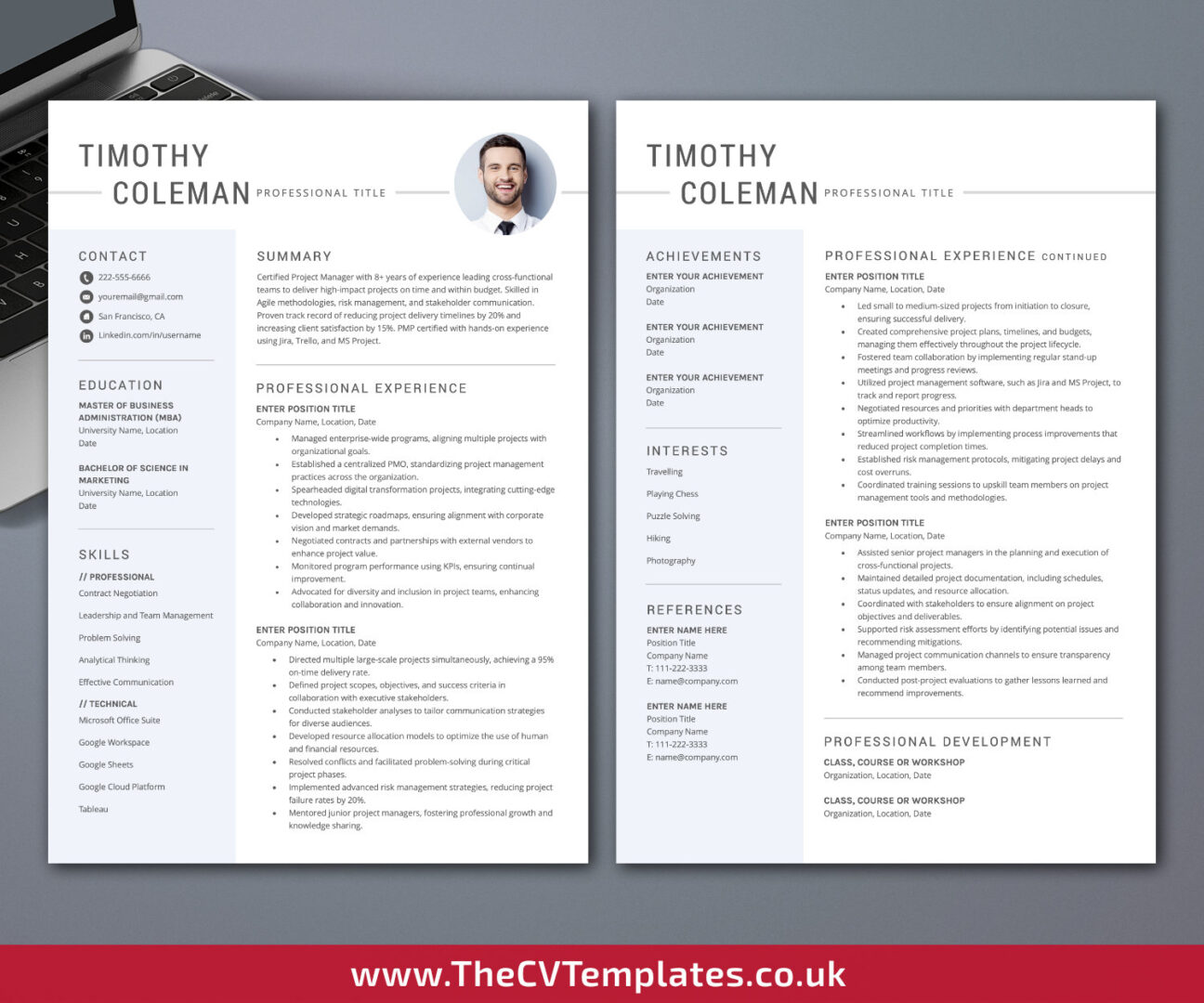 Clean CV Template for MS Word, Professional CV Template, Simple CV ...