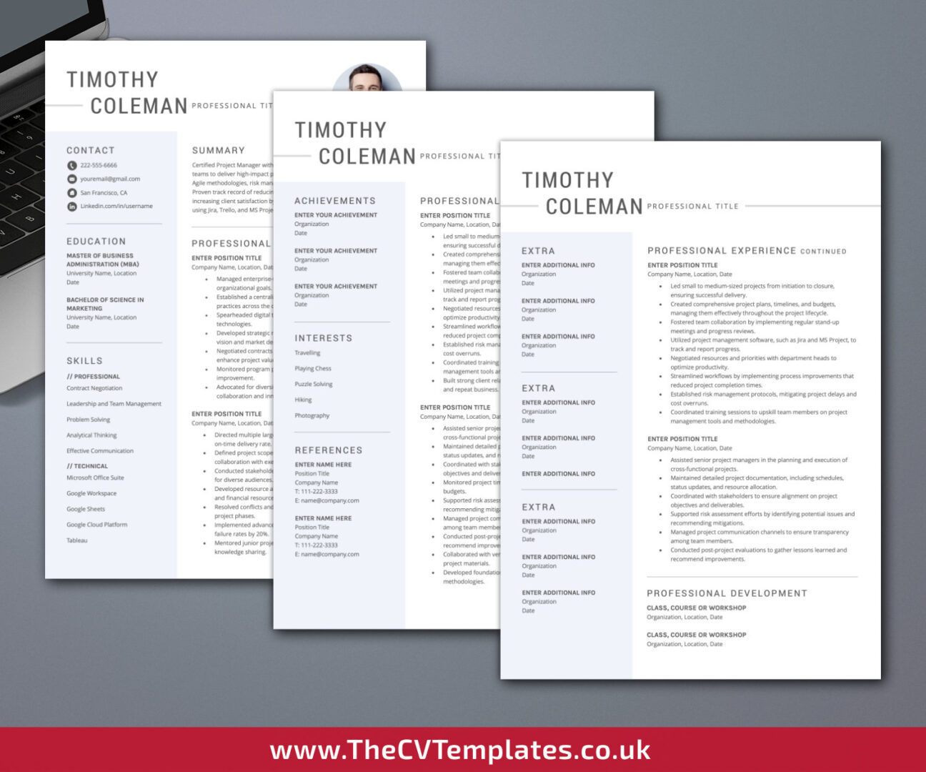 Clean CV Template for MS Word, Professional CV Template, Simple CV ...