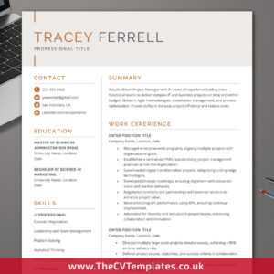 Professional resume template for MS Word with clean layout, perfect for job seekers