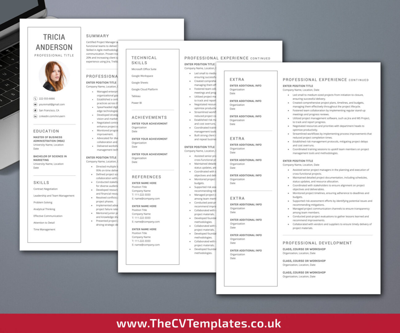 Modern CV Bundle for MS Word, Simple CV Template, Professional Resume ...