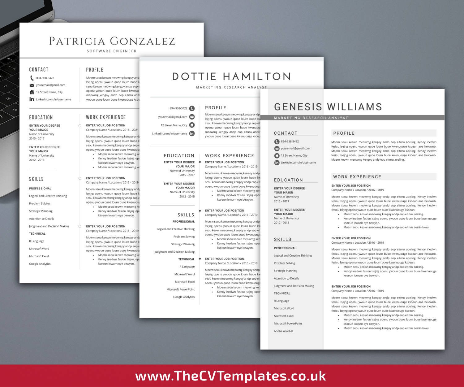 thecvtemplates.co.uk-resume template image