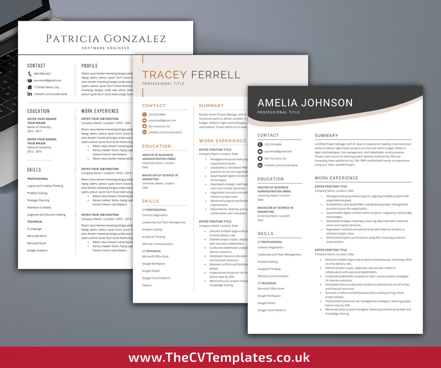 thecvtemplates.co.uk-resume template image