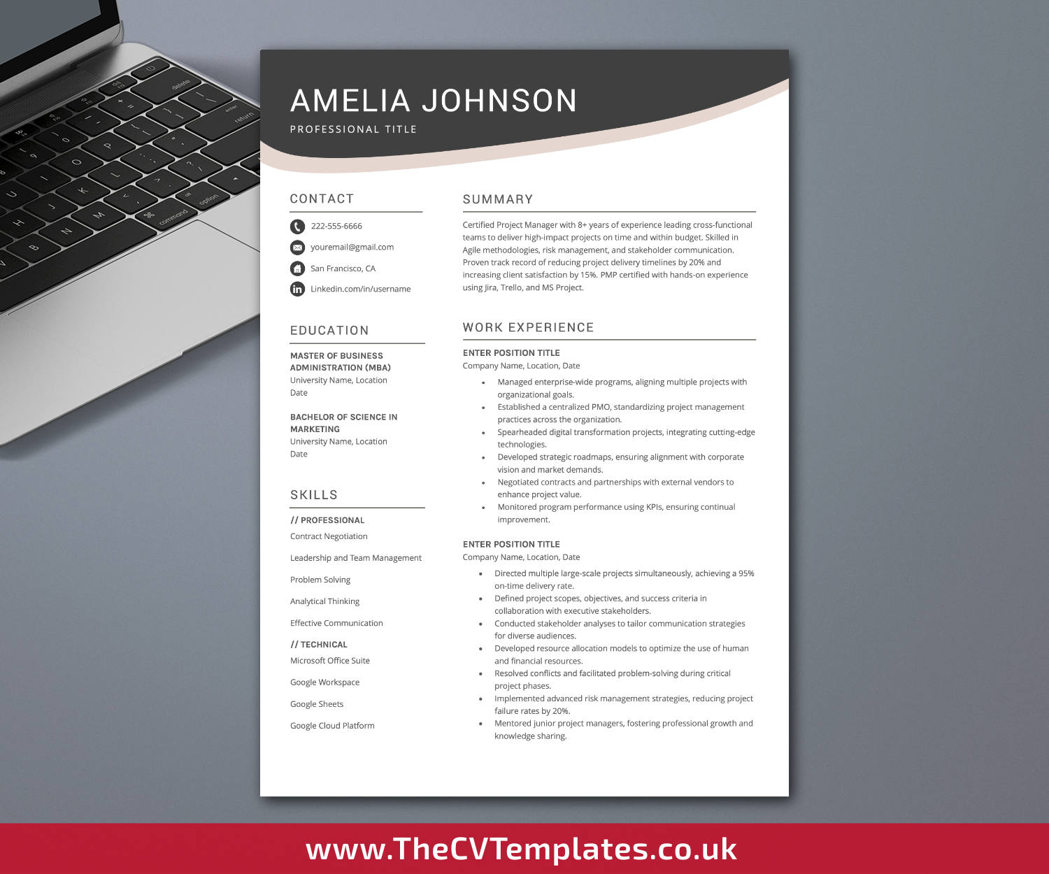 thecvtemplates.co.uk-resume template image