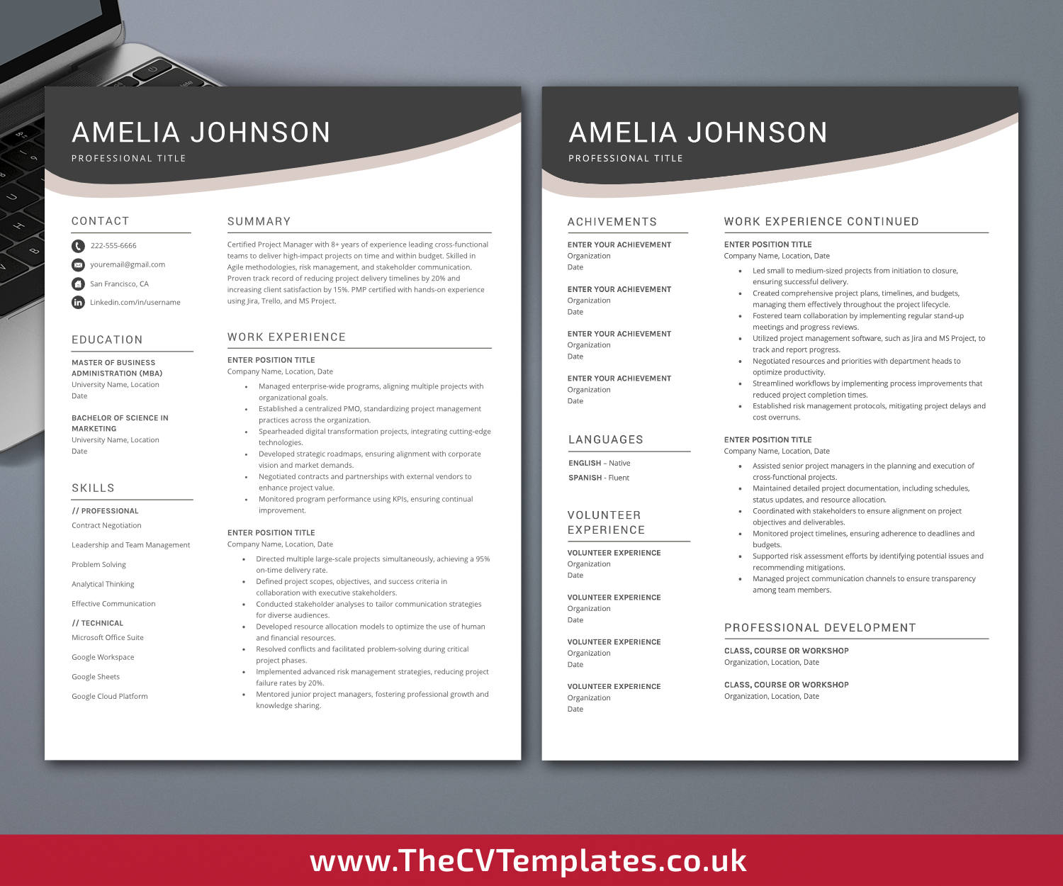 thecvtemplates.co.uk-resume template image