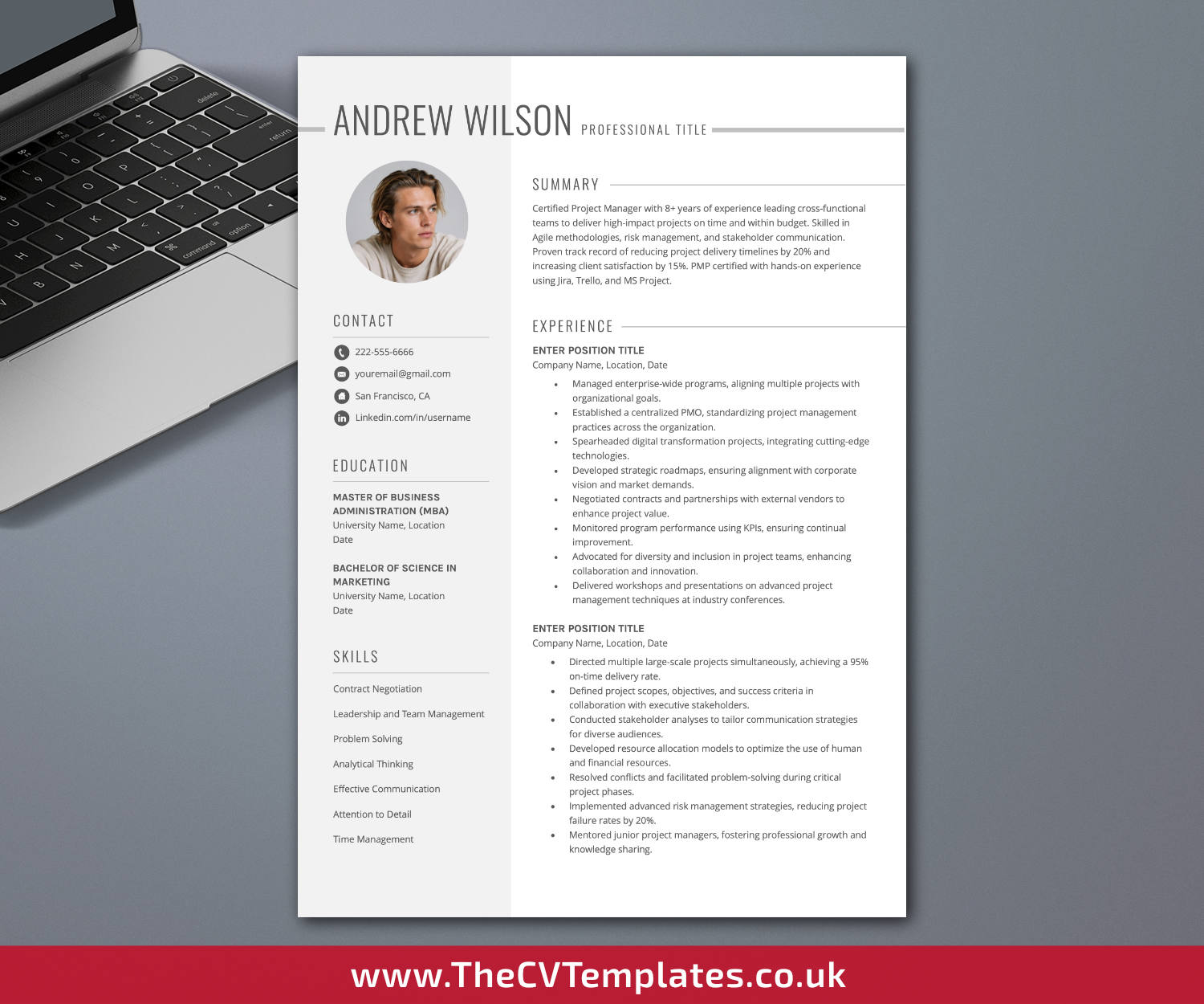 thecvtemplates.co.uk-resume template image