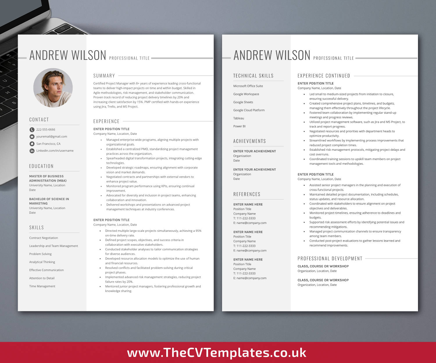 thecvtemplates.co.uk-resume template image