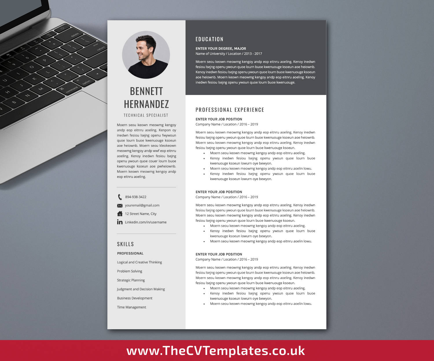 thecvtemplates.co.uk-resume template image