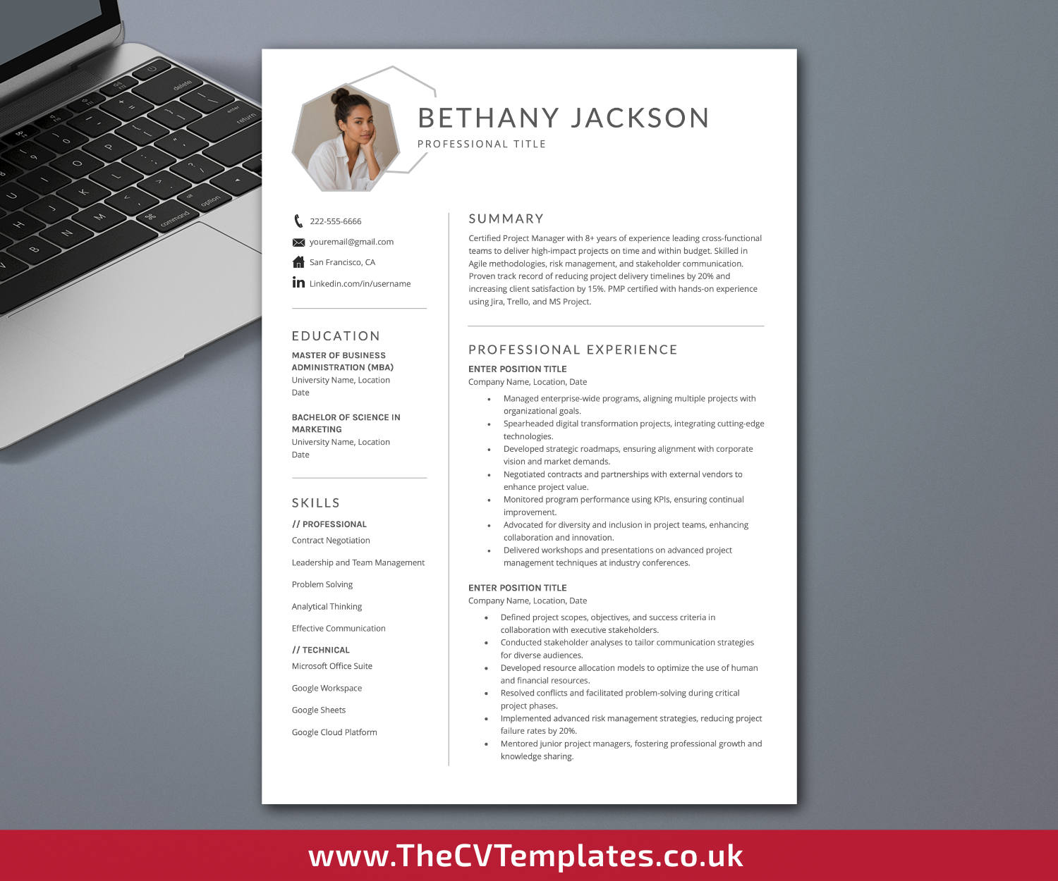 thecvtemplates.co.uk-resume template image