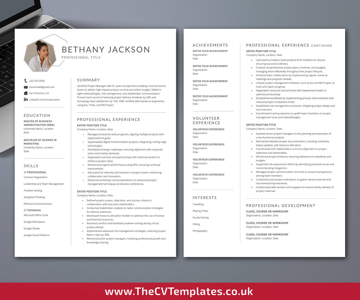 thecvtemplates.co.uk-resume template image