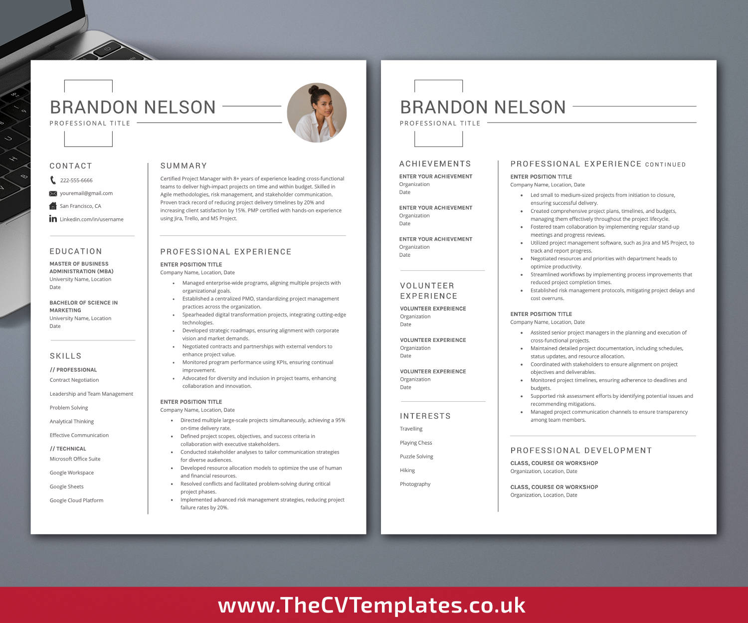 thecvtemplates.co.uk-resume template image