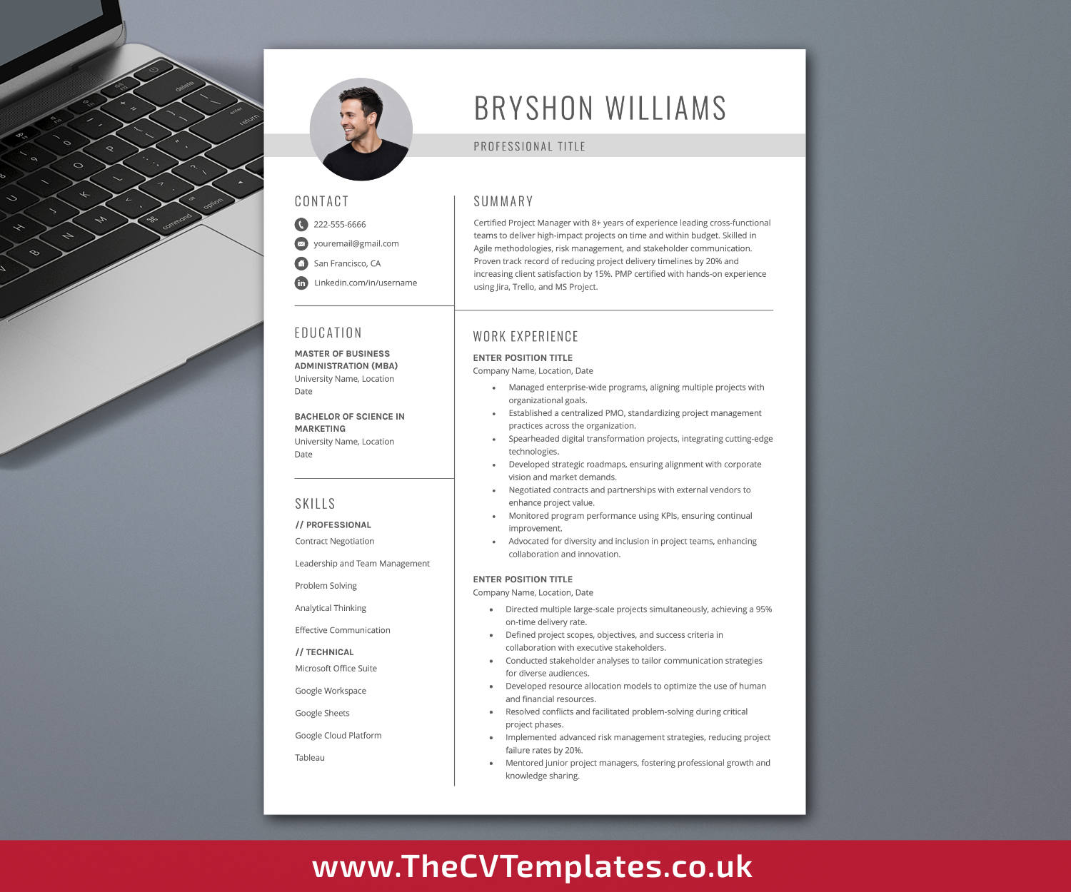 thecvtemplates.co.uk-resume template image