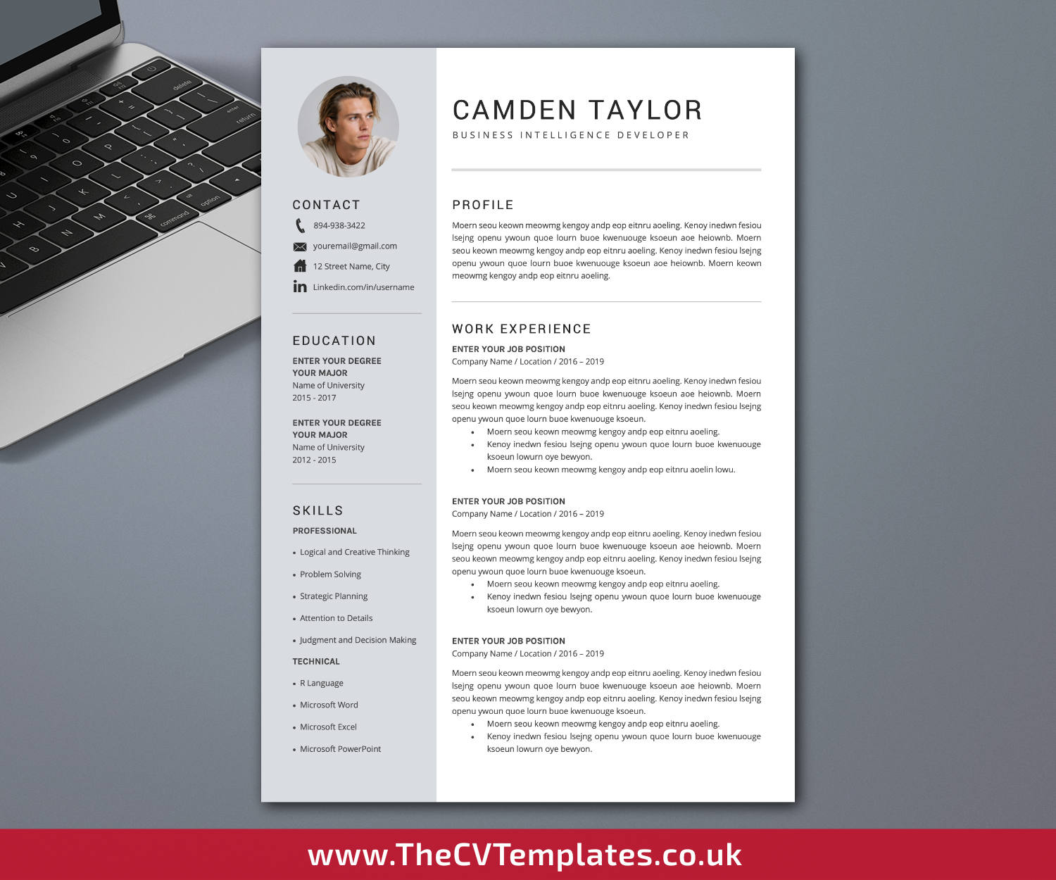 thecvtemplates.co.uk-resume template image