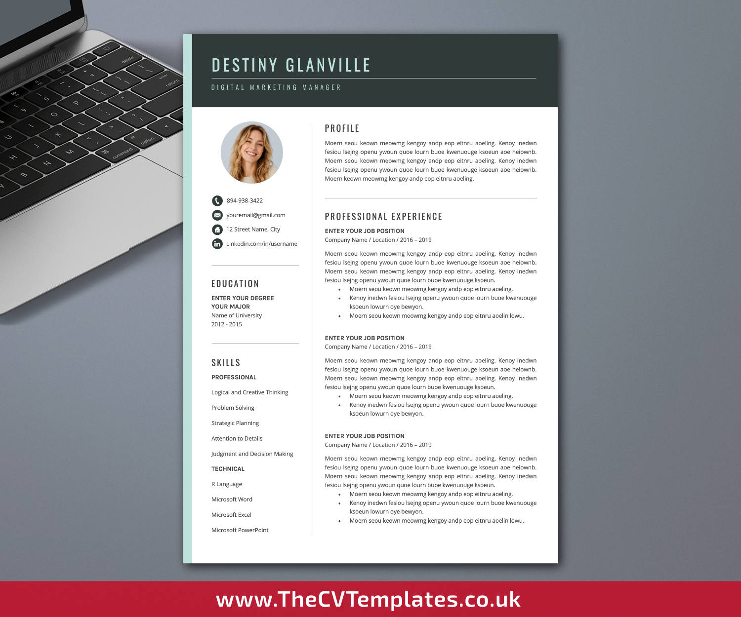 thecvtemplates.co.uk-resume template image