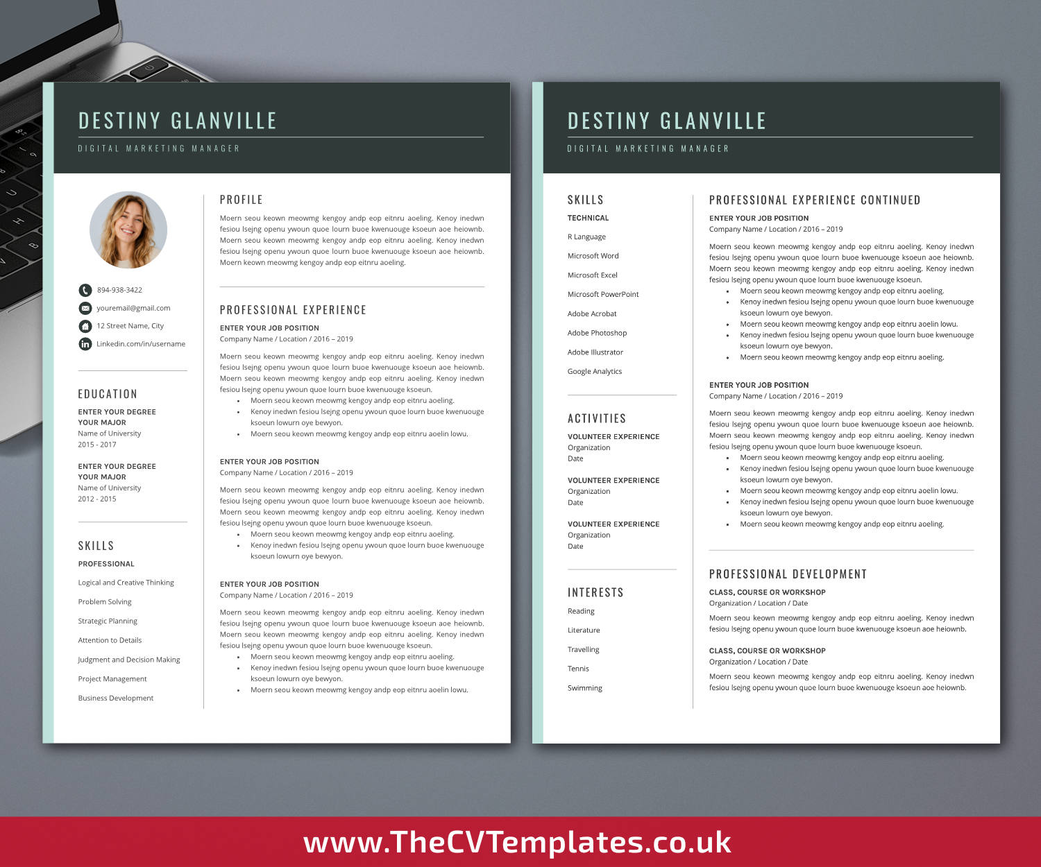 thecvtemplates.co.uk-resume template image