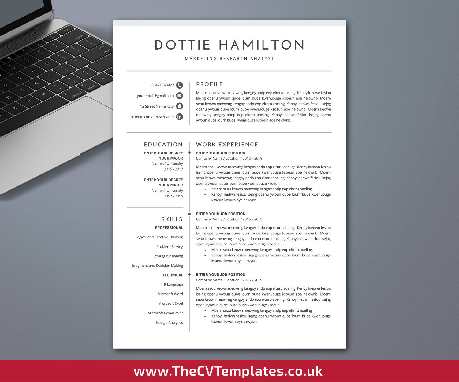 thecvtemplates.co.uk-resume template image