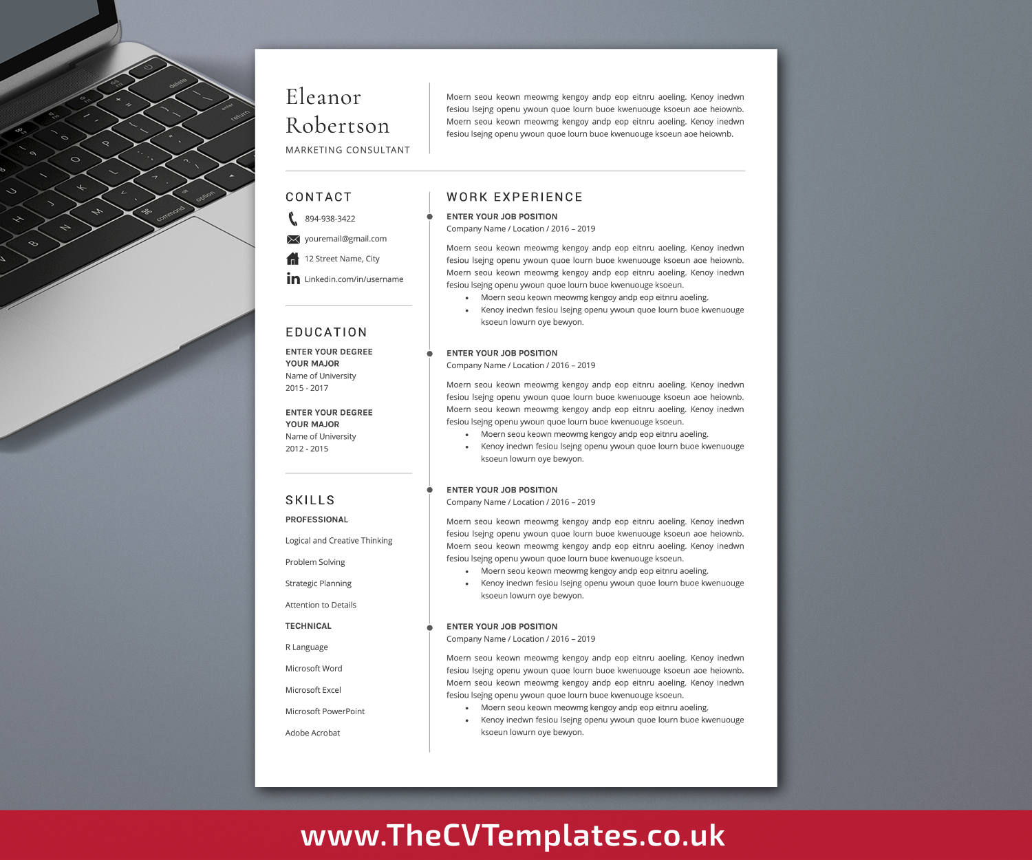 thecvtemplates.co.uk-resume template image