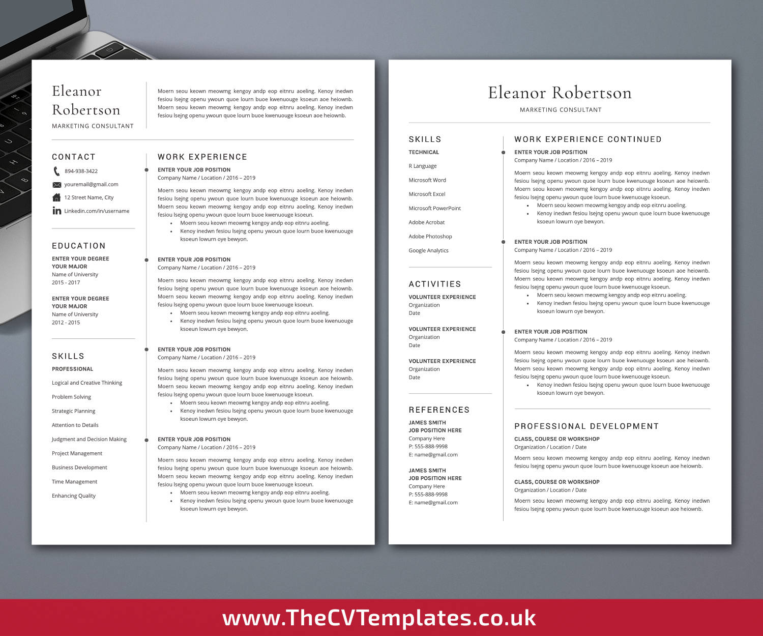 thecvtemplates.co.uk-resume template image