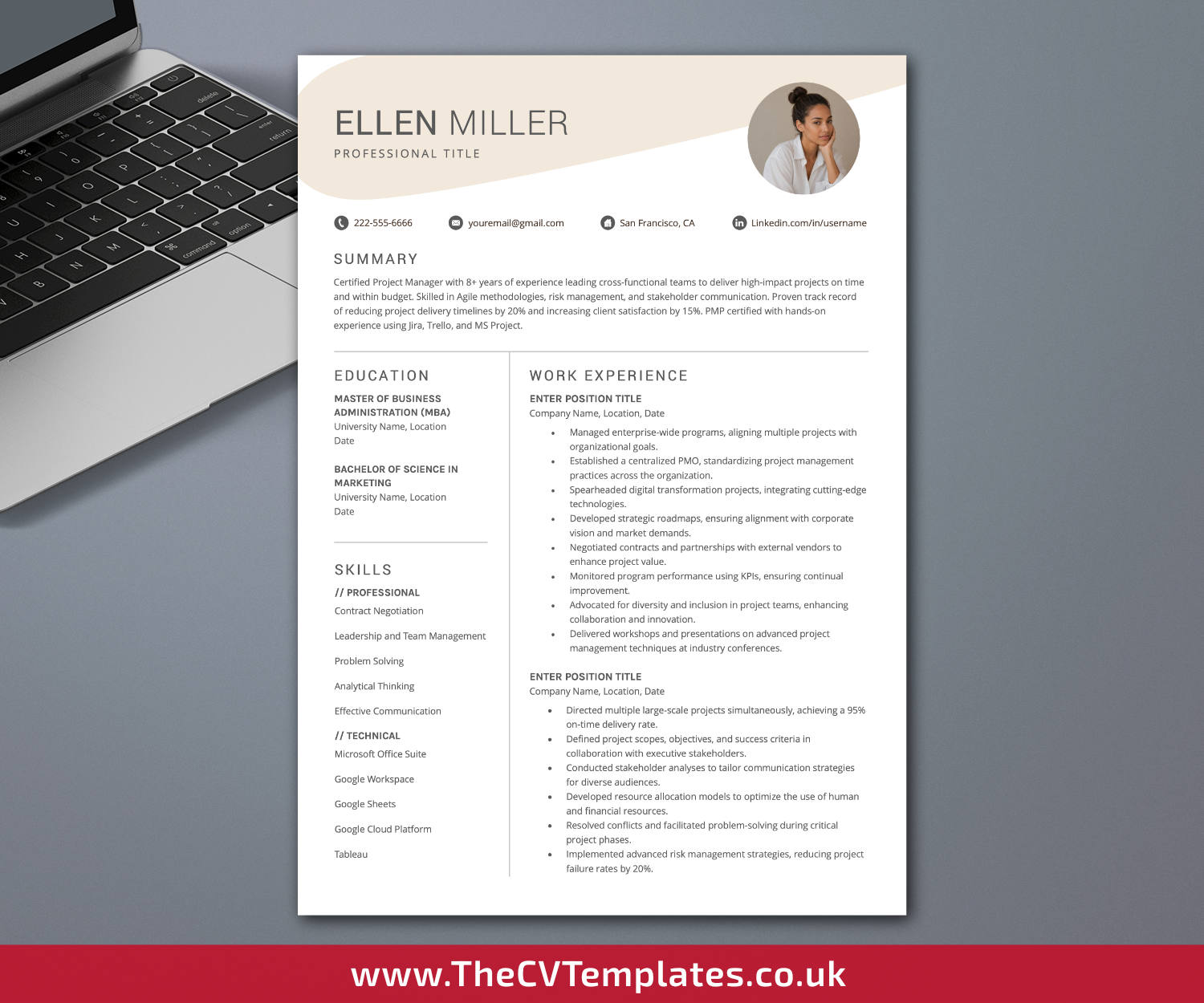 thecvtemplates.co.uk-resume template image
