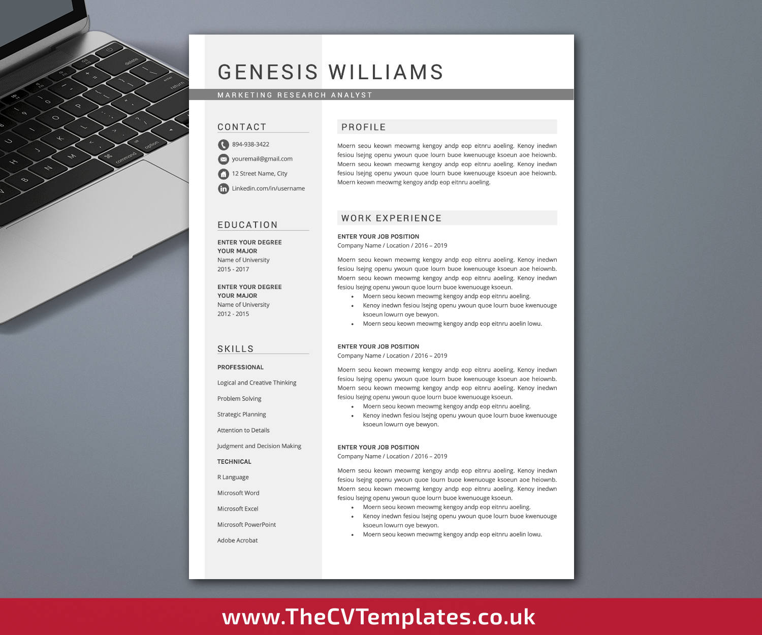 thecvtemplates.co.uk-resume template image