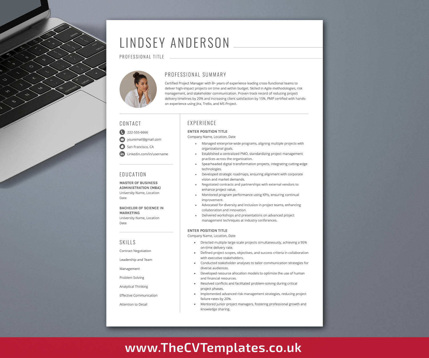 thecvtemplates.co.uk-resume template image