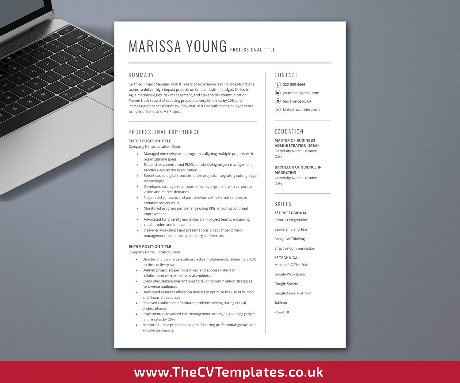 thecvtemplates.co.uk-resume template image