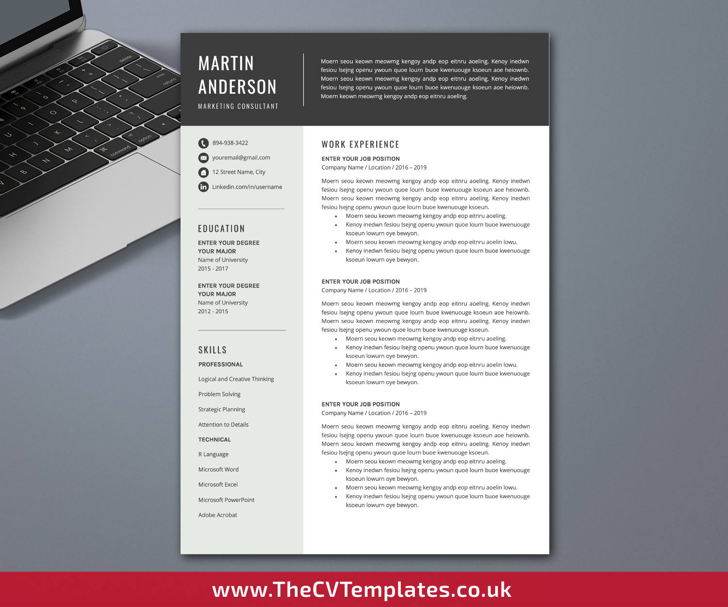 thecvtemplates.co.uk-resume template image