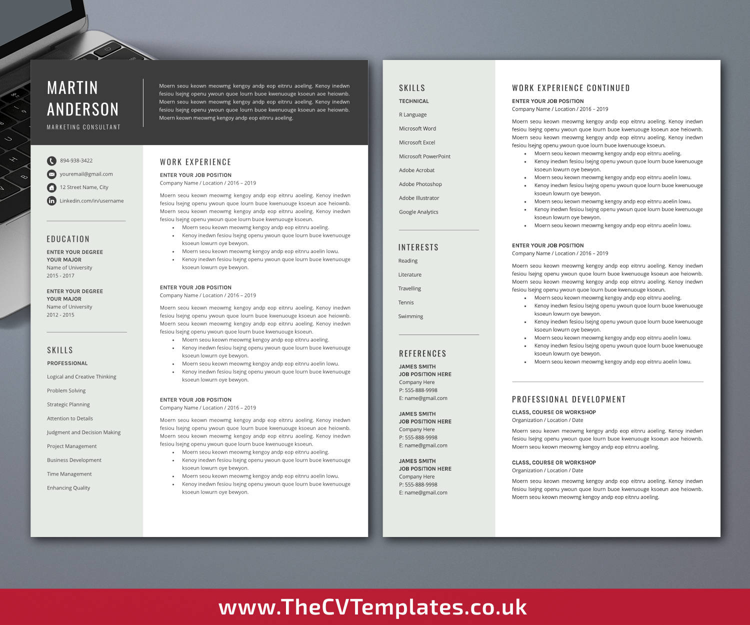thecvtemplates.co.uk-resume template image