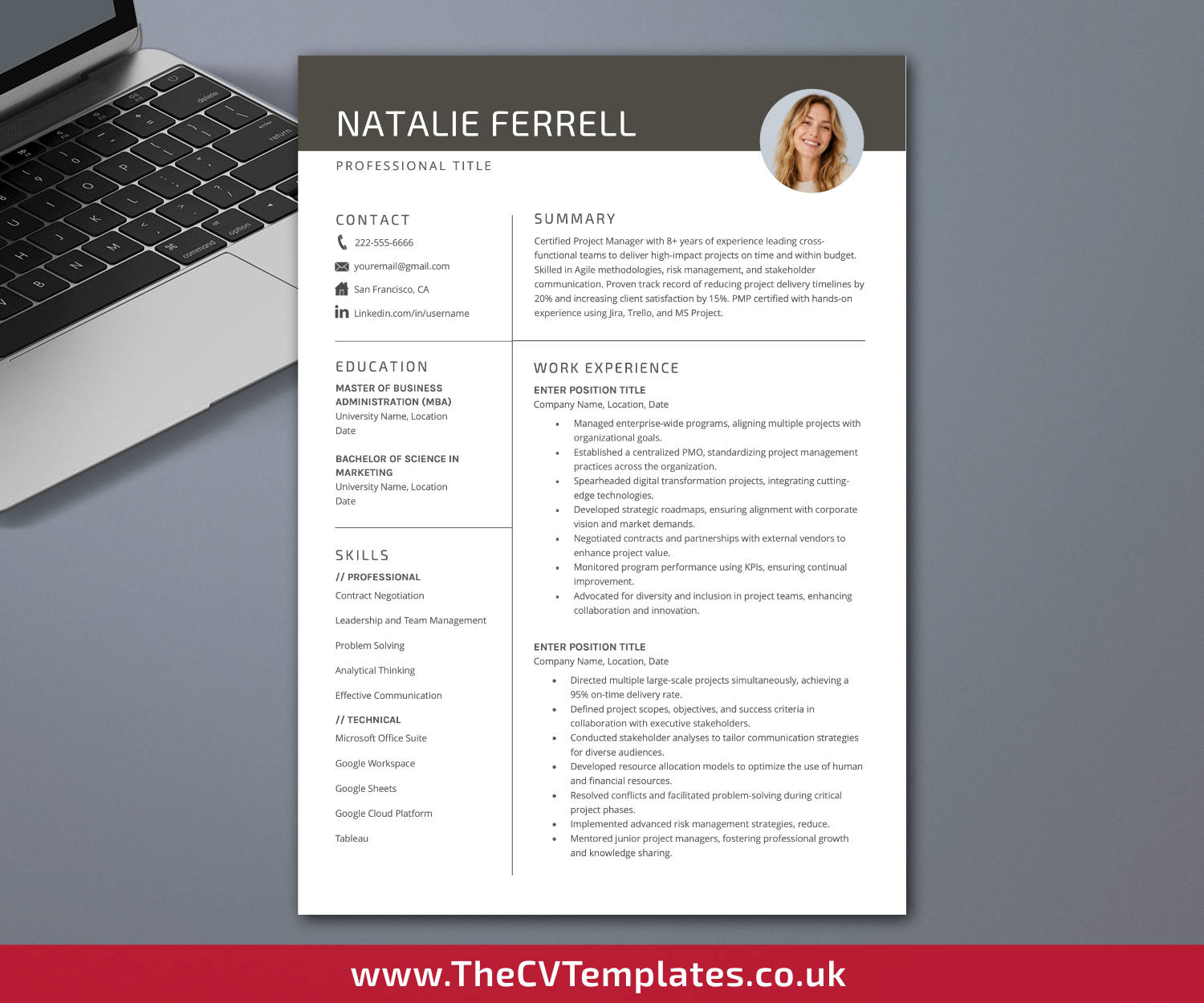 thecvtemplates.co.uk-resume template image