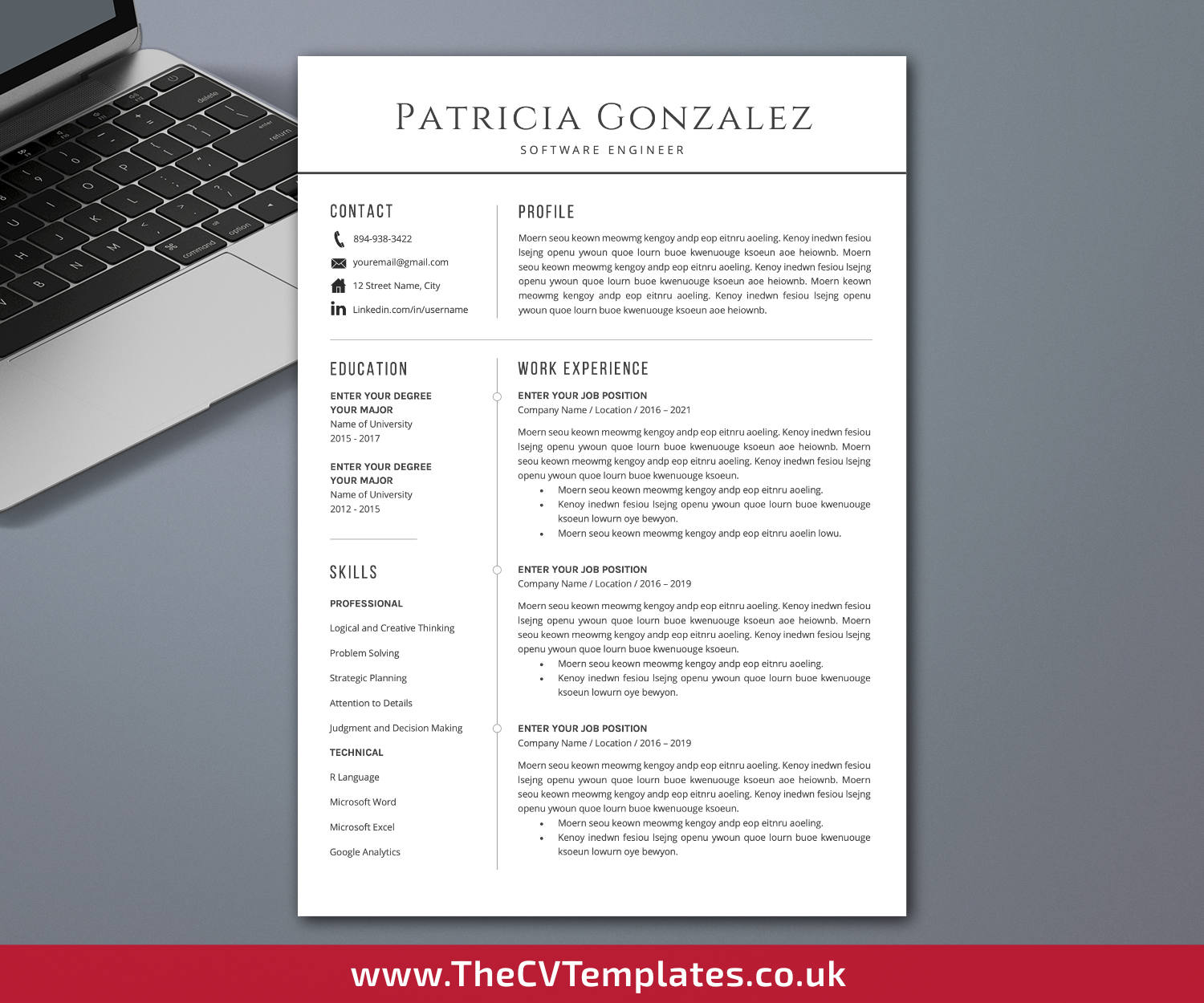 thecvtemplates.co.uk-resume template image