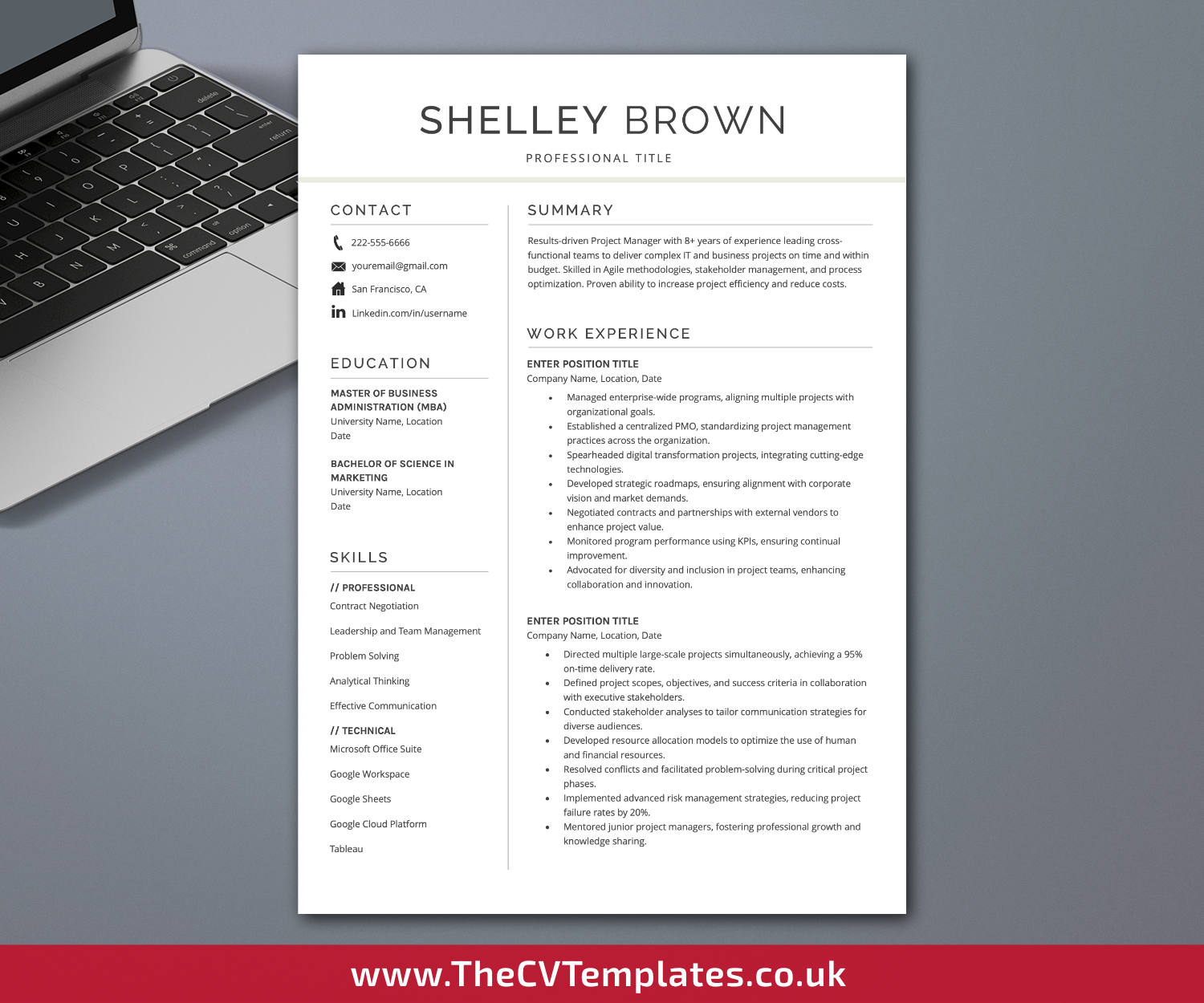 thecvtemplates.co.uk-resume template image