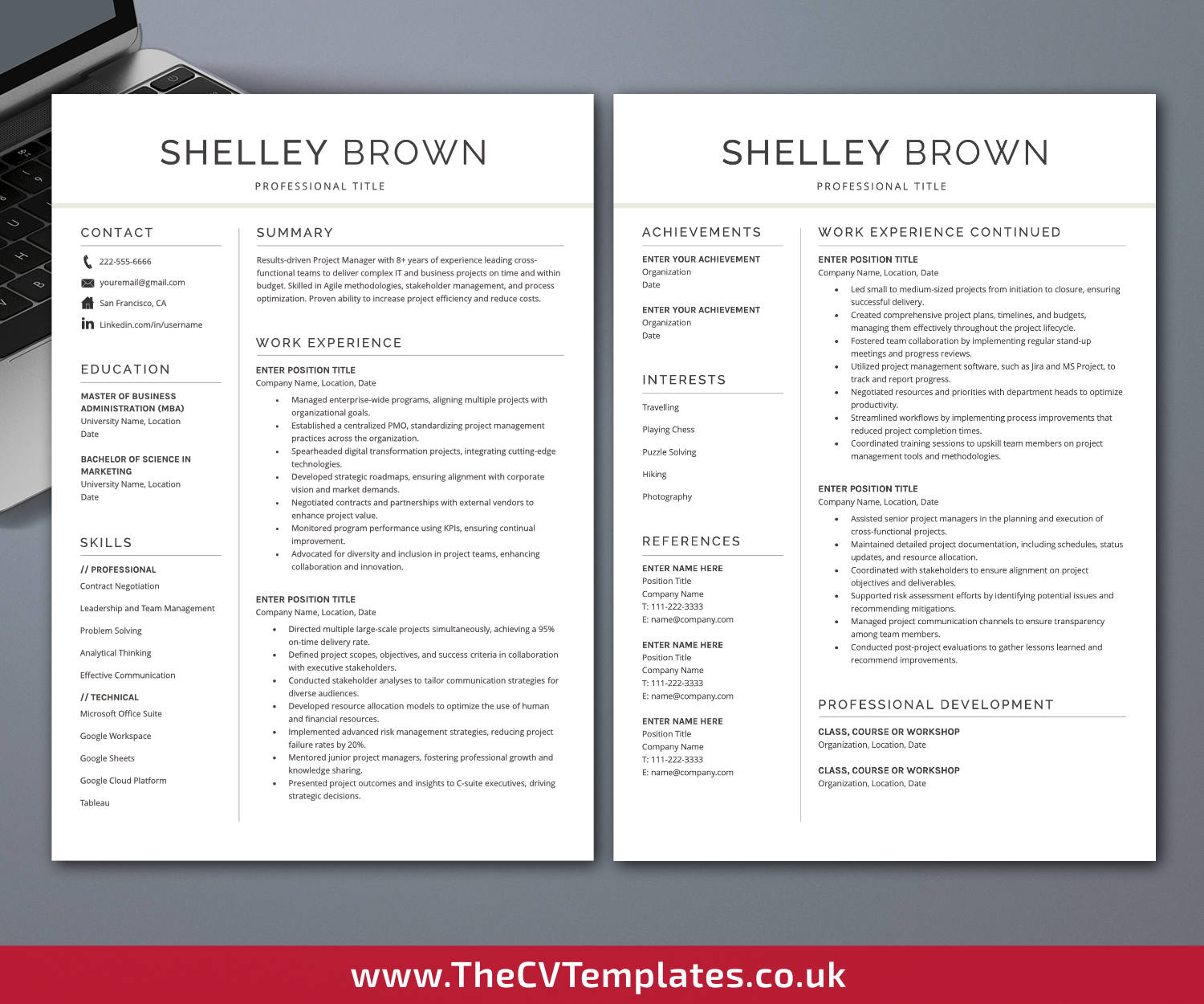 thecvtemplates.co.uk-resume template image