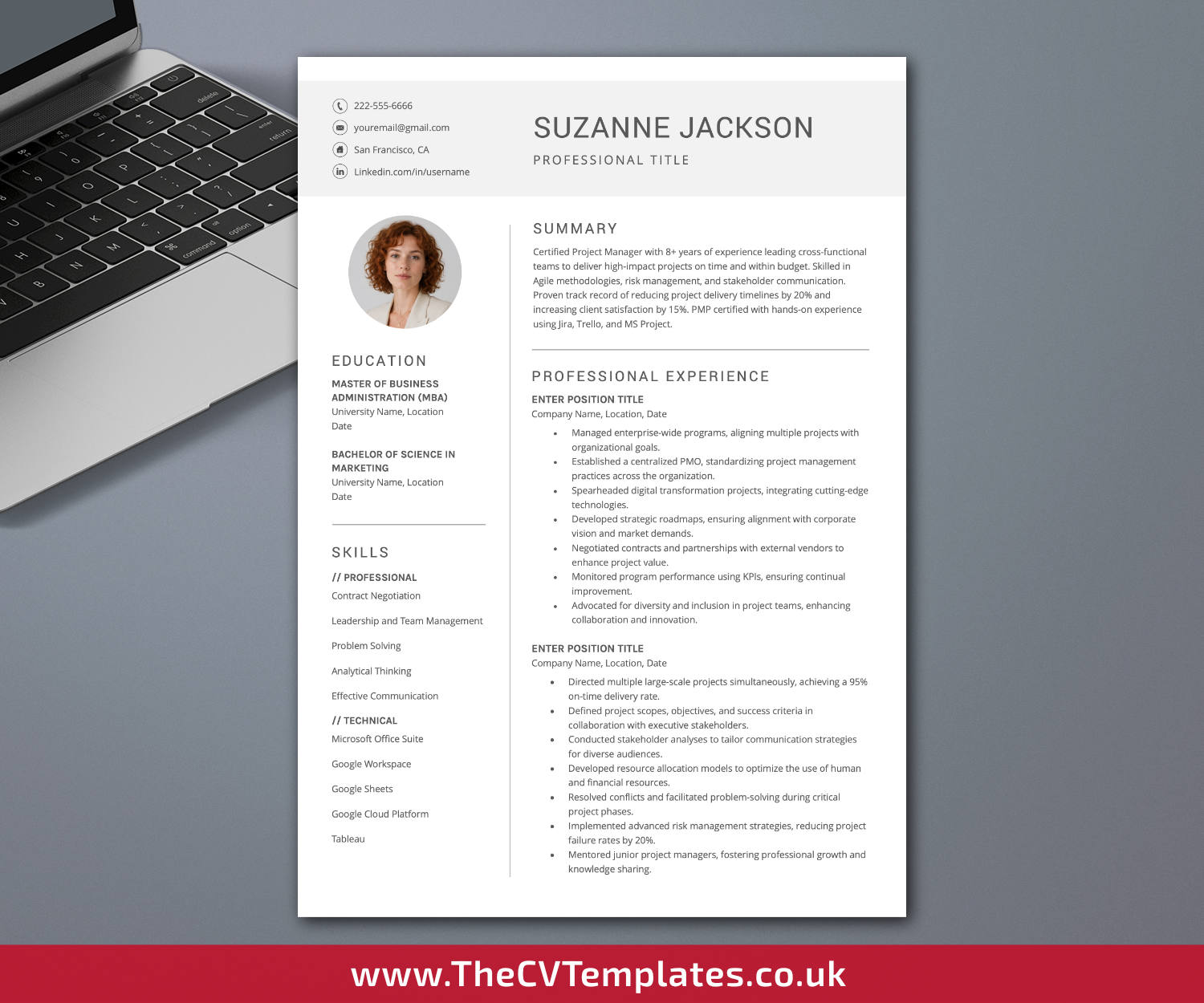 thecvtemplates.co.uk-resume template image