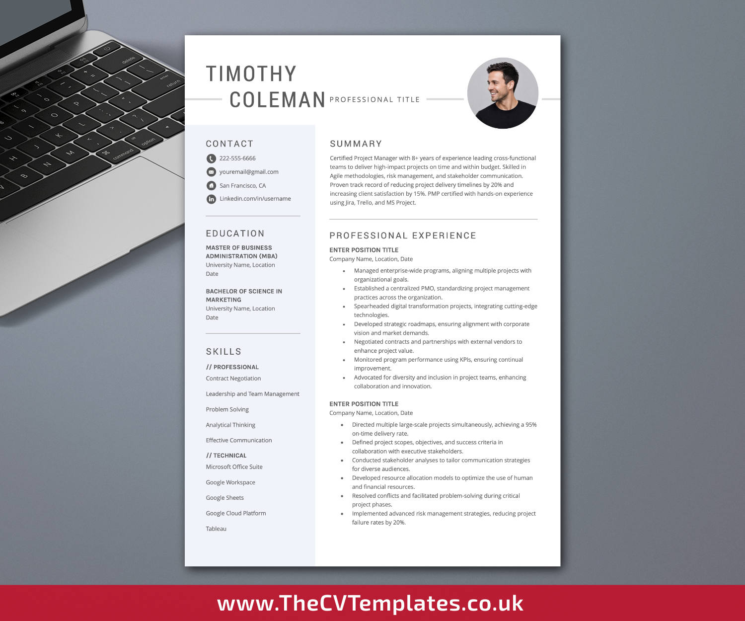 thecvtemplates.co.uk-resume template image