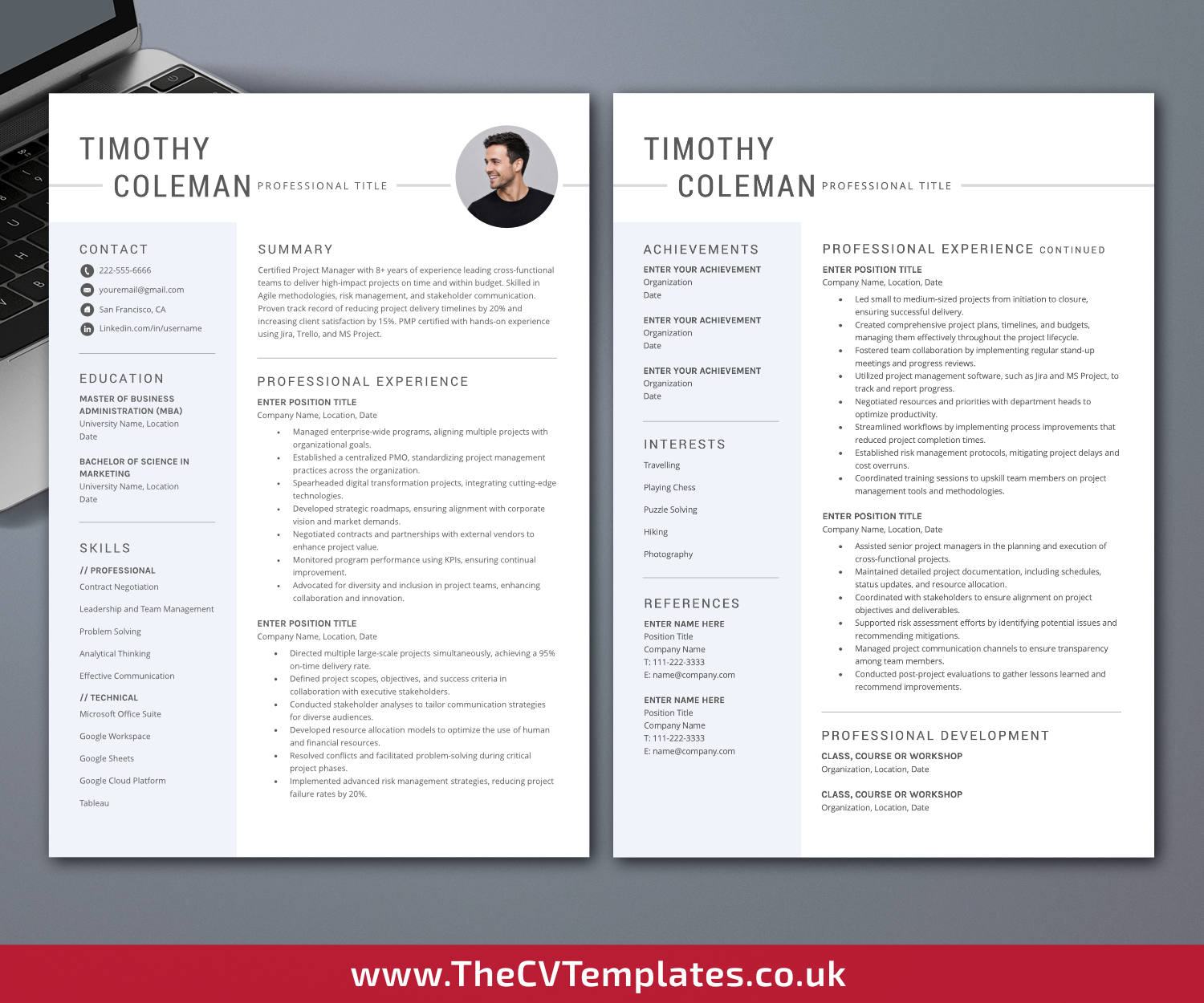 thecvtemplates.co.uk-resume template image