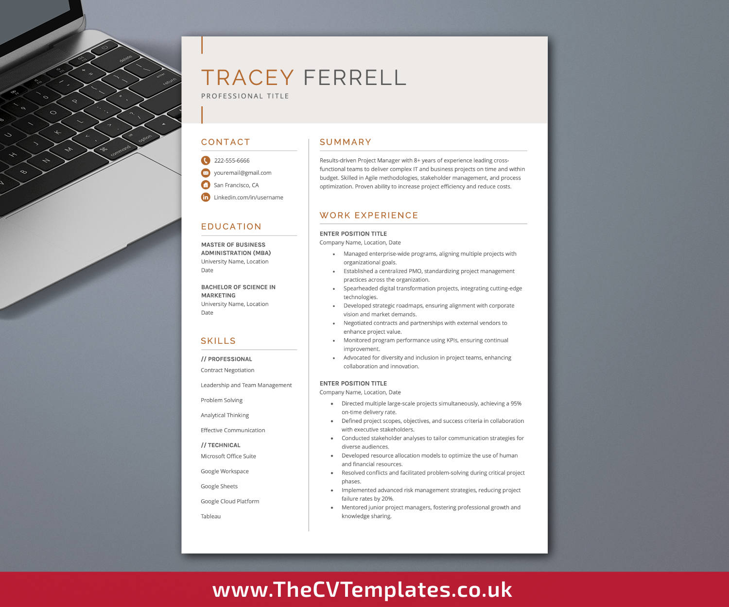 thecvtemplates.co.uk-resume template image